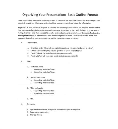 Presentation Outline Template | amulette