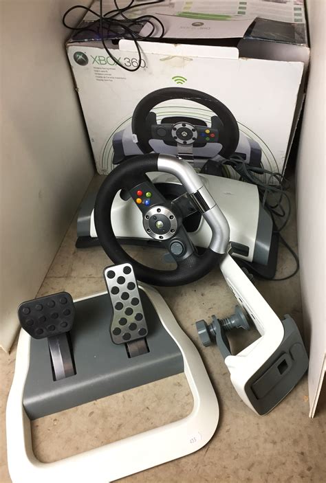 XBOX 360 Wireless Racing Wheel with pedals, stand, setup instructions ...