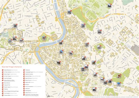 Rome Attractions Map PDF - FREE Printable Tourist Map Rome, Waking ...