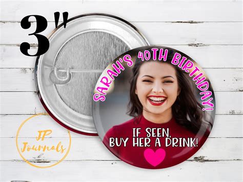 Funny Birthday Button, Custom Birthday Button, Buy a Drink Birthday Pin ...