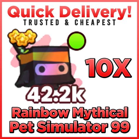 ⭐️ 10x 42.2k Mythical Rainbow Ninja Maskot PS99 - Pet Simulator 99 ⭐️ ...