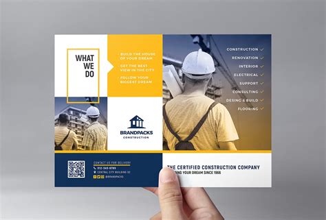 Construction Company Flyer Template in PSD, Ai & Vector - BrandPacks