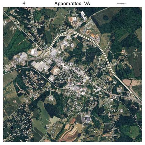 Aerial Photography Map of Appomattox, VA Virginia