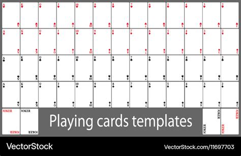 Playing cards template set Royalty Free Vector Image