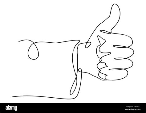 Thumbs up line-continuous line drawing Stock Vector Image & Art - Alamy