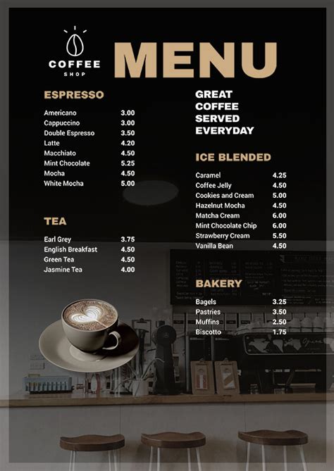 Coffee Shop Menu Template Free - Free Templates Printable