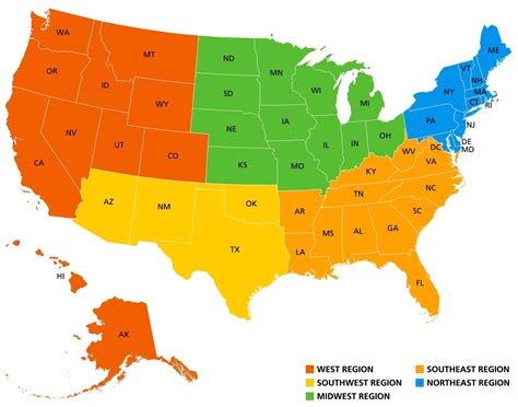 5 US Regions Map and Facts | Mappr