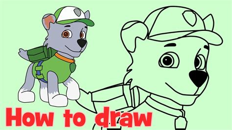 How to draw Rocky Paw Patrol characters step by step - YouTube