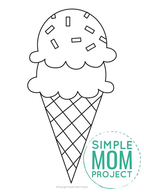 Free Printable Ice Cream Template | Ice cream coloring pages, Ice cream ...