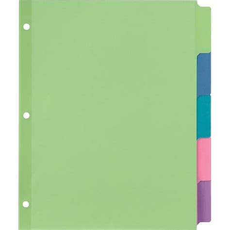 Staples Tab Writable Dividers, Multicolor, Large, 5 Tab Set (13512/ ...