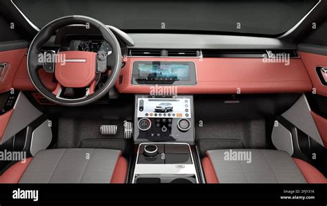 range rover velar with interior and black background Stock Photo - Alamy