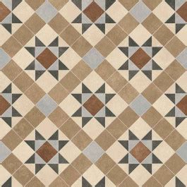 Tessellated Victorian Geometric Black Grey Brown and Cream Vinyl ...