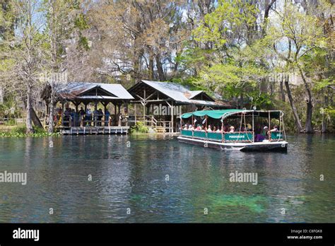 Visitors take boat tour on Silver River at Silver Springs Attractions ...