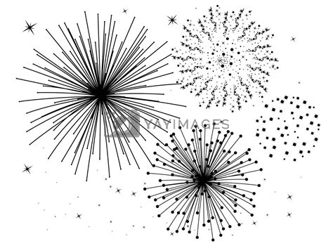 vector black and white fireworks by freesoulproduction Vectors ...