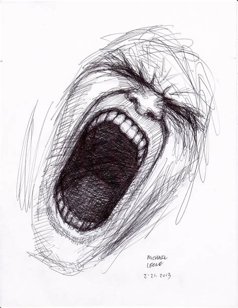 Screaming Face Sketch at PaintingValley.com | Explore collection of ...