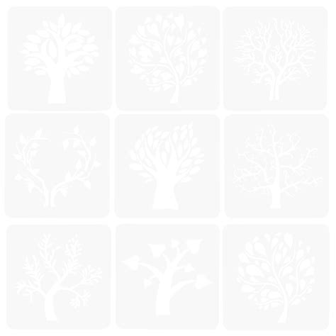 9pcs Stencils for Painting Tree Stencils Plastic DIY Tree Stencil ...