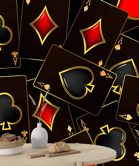 Playing Cards Wallpaper Poker Casino & Card Suits Self - Etsy