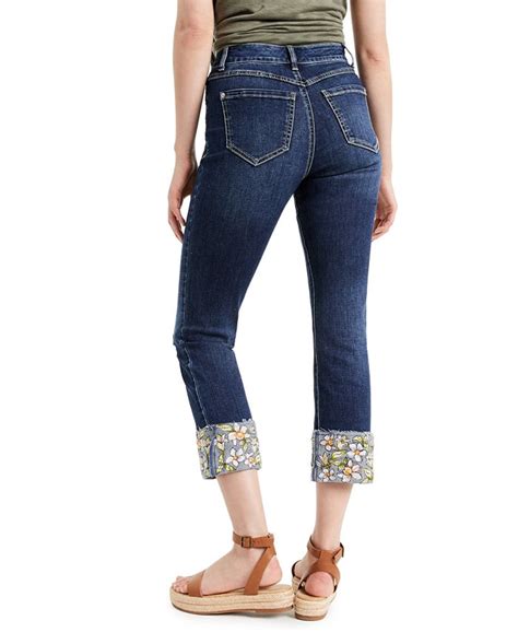 INC International Concepts INC Embroidered-Cuff Cropped Jeans, Created ...