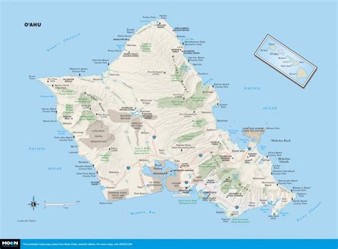 O‘ahu | Oahu map, Oahu hawaii map, Hawaii map