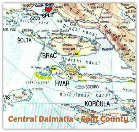 Map of the Dalmatia Coast - Croatia Wise