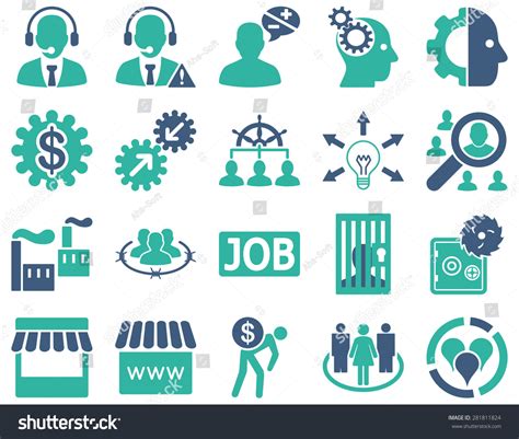 Business Service Management Icons These Flat Stock Illustration ...