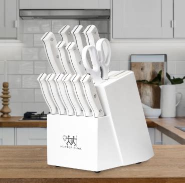 HUNTER.DUAL 15 Piece Kitchen Knife Set with Block ONLY $39.99 at Amazon ...