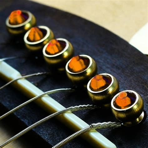 Tebru Brass Made Bridge Pin, Acoustic Guitar Bridge Pin, 6Pcs Brass ...