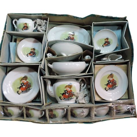 Child's Vintage Porcelain Tea Set from susieantiques on Ruby Lane