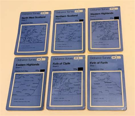 6 QUARTER INCH Ordnance Survey Maps Scotland Sheets 2,3,4,5,6&7 £15.80 ...