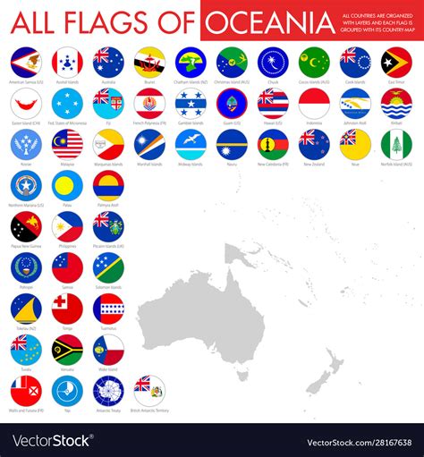 Oceania Country Flags