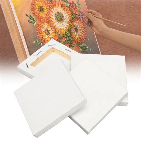 8PCS White Mini Blank Canvas Acrylic Paintings Frame Oil Paint Artist ...