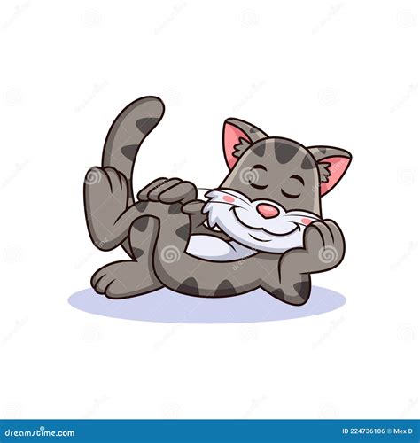 Cat Lying Down Cartoon. Animal Vector Stock Vector - Illustration of ...