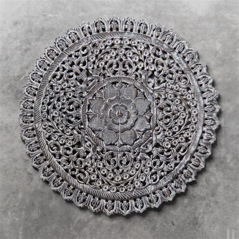 Mandala Wood Carving Wall Panel Decor, Mandala Wall Decor