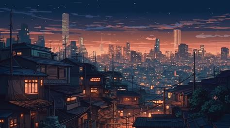 Anime City Backgrounds Night