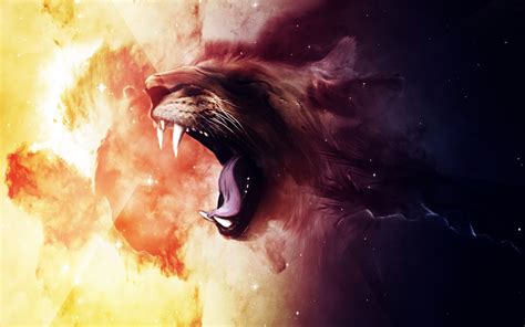 Roaring Lion, HD Creative, 4k Wallpapers, Images, Backgrounds, Photos ...