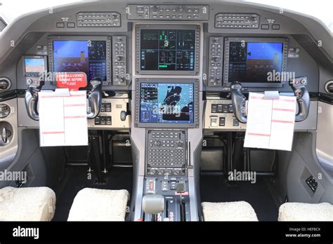 Controls in Cockpit of a Turboprop Airplane Stock Photo - Alamy