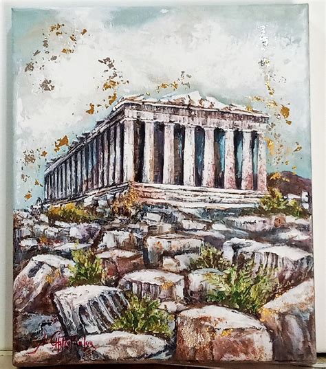 The Acropolis,Acrylic Painting on canvas,Original Ancient Monument ...