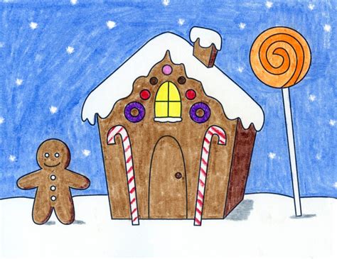 How to Draw a Gingerbread House · Art Projects for Kids