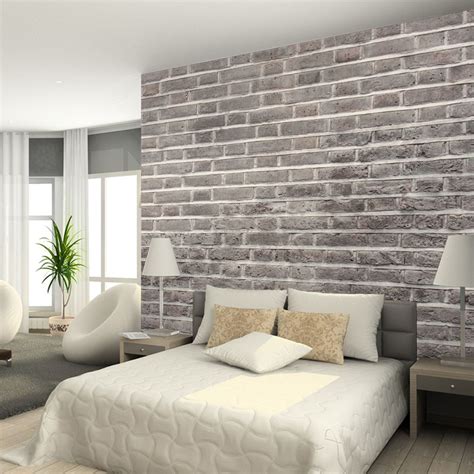 Textured Brick Wallpaper Bedroom Ideas - DUNIA DECOR