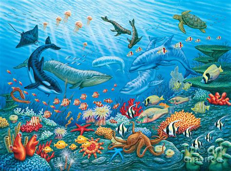 Ocean Life Painting by Phil Wilson