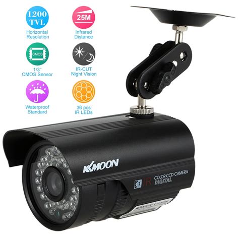 KKmoon HD 1200TVL CCTV Security Camera Outdoor Night Vision 1/3” CMOS ...