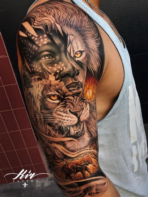 African Lion Tattoos