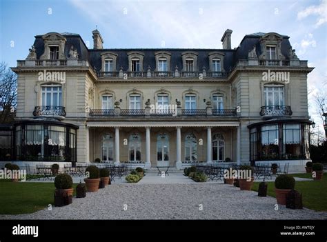 Exterior of traditional French architecture, Chateau Les Crayers ...