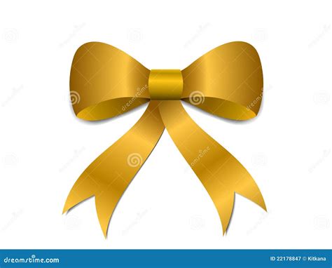 Gold Christmas Bow Illustration Stock Illustration - Illustration of ...