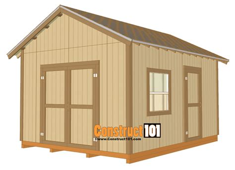 12x16 Shed Plans - Gable Design - Construct101