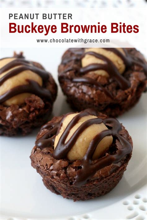 Buckeye Brownie Bites - Chocolate With Grace