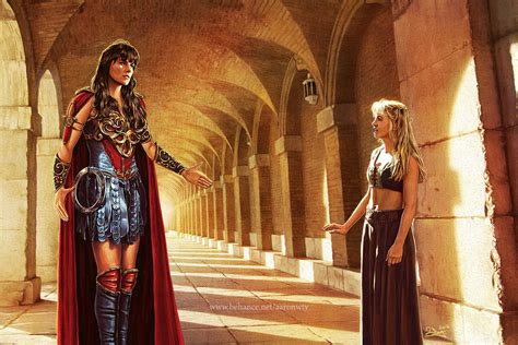 Xena meets Gabrielle by aaronwty on DeviantArt