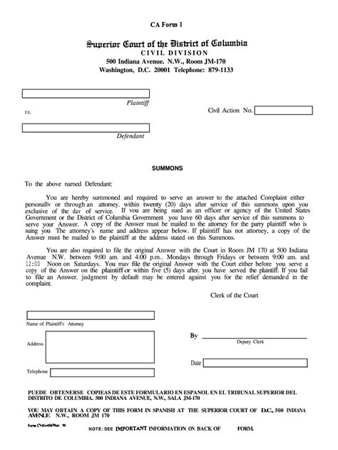 Dc Superior Court Forms - Fill and Sign Printable Template Online | US ...