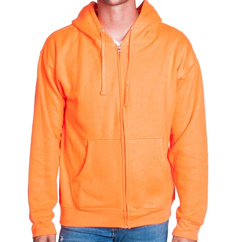 Neon Orange Zip Up Hoodie Sweatshirt – Flex Suits