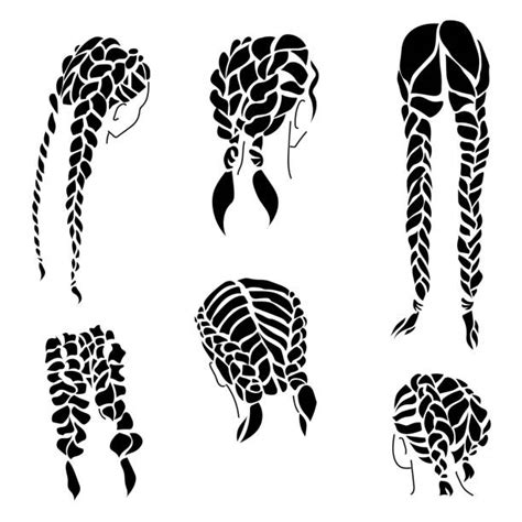 Black French Braid Hairstyles Illustrations, Royalty-Free Vector ...